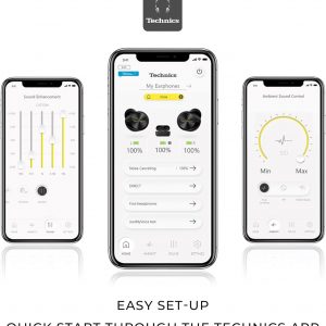 Technics Premium Hi-Fi True Wireless Bluetooth Earbuds with Advanced Noise Cancelling, 3 Device Multipoint Connectivity, Hi-Res Audio + Enhanced Calling Wireless Earbuds - EAH-AZ80-K (Black)