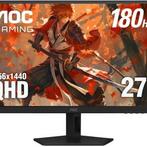 AOC Q27G41XMN2 27" 2K QHD (2560 x 1440) 180Hz Gaming Mini-LED Monitor compatible con sincronización adaptativa; HDR; DisplayPort HDMI; sin parpadeo (renovado)