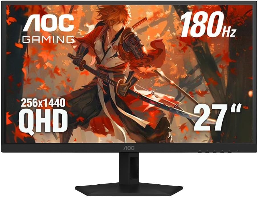 AOC Q27G41XMN2 27" 2K QHD (2560 x 1440) 180Hz Gaming Mini-LED Monitor compatible con sincronización adaptativa; HDR; DisplayPort HDMI; sin parpadeo (renovado)