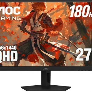 AOC Q27G41XMN2 27" 2K QHD (2560 x 1440) 180Hz Gaming Mini-LED Monitor compatible con sincronización adaptativa; HDR; DisplayPort HDMI; sin parpadeo (renovado)