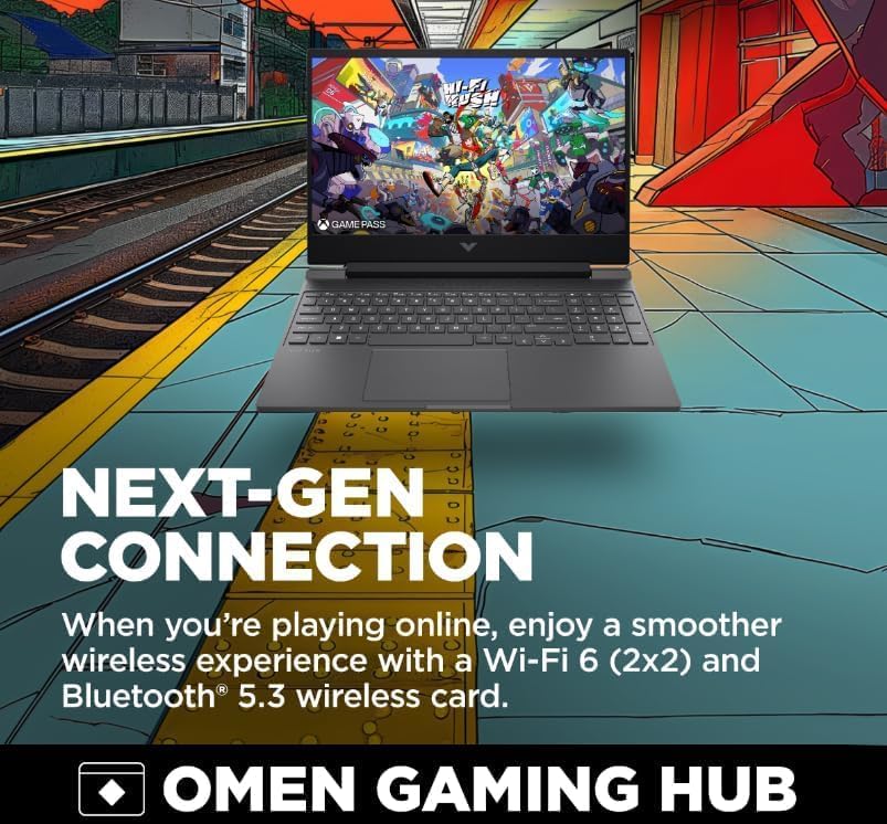 HP Victus 15 Gaming Laptop 15.6" FHD IPS 144Hz (AMD FreeSync Premium) AMD 6-core Ryzen 5 7535HS 16GB DDR5 1TB SSD Radeon RX 6550M (>RTX3050) Backlit USB-C Fast Charging Win11 ICP Printer Cable