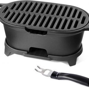 IronMaster Mini 100% Cast Iron Hibachi Grill, Tabletop Small Portable Charcoal Grill for Outdoor Camping, Japanese BBQ Grill Grate Surface 11" x 6.7" Ideal for 2 People