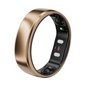 RingConn Gen 2 Air, Ultra-Thin AI Smart Ring, 10-Day Battery Life, Fitness/Sleep/Stress/HR Tracker for Women&Men, No App Fee for Standard Features, iOS & Android Compatible (Size 10, Dune Gold)