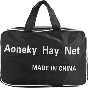 Aoncky - Red de heno grande para caballos, alimentador de caballos de alimentación lenta, bolsa de heno de 47 pulgadas, tamaño de pacas con malla de nailon suave sin nudos, se adapta a pequeñas balas