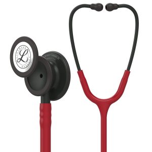 3M Littmann Classic III Monitoring Stethoscope, 5868, More Than 2X as Loud, Weighs Less, Stainless Steel Black-Finish Chestpiece, 27" Burgundy Tube, Black Stem and Headset