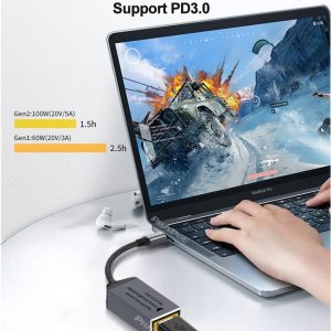 USB C to Slim Tip Adapter, 100W PD3.0 Fast Charging for Convert Square Charger to Type-C Power for Lenovo Thinkpad MacBook Chromebook, Nintendo Switch, and Any USB C Devices, Input 15-20VDC