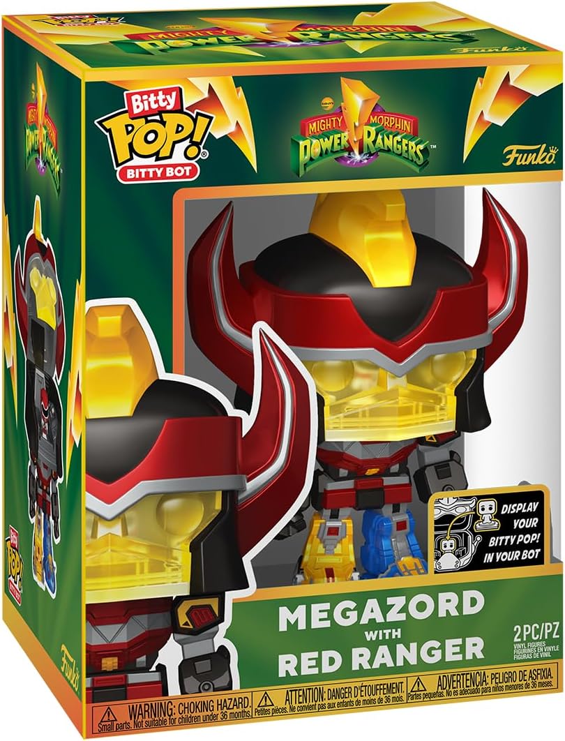 Funko Bitty Bots: Power Rangers - Megazord con Red Ranger - Bitty Pop - Power Rangers TV - 0.9 pulgadas y 4.85 pulgadas - Coleccionable - Idea de regalo - Soporte de exhibición