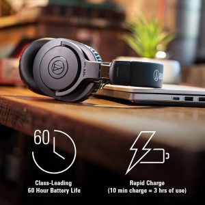 Audio-Technica ATH-M20xBT Auriculares inalámbricos sobre la oreja, color negro