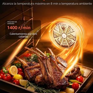 VEVOR Horno de Convección Comercial, 66L/60Qt, Encimera de Horno Convencional de Tamaño Medio, Tostadora de 4 Niveles de 1800W con Puerta Frontal de Vidrio, con Bandejas, Rejillas de Alambre, Guantes