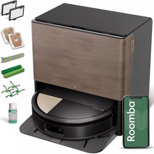 iRobot Roomba Max 705 Combo Robot Aspirador y Trapeador + Estación de Autolavado – Rodillo de Limpieza Autolimpiante Extensible, Funda de Trapeador Retráctil, Cepillos Duales, Vaciado Automático