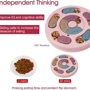 DR CATCH Dog Puzzles,Dogs Food Puzzle Feeder Toys for IQ Training & Mental Enrichment,Dog Treat Puzzle(Pink)
