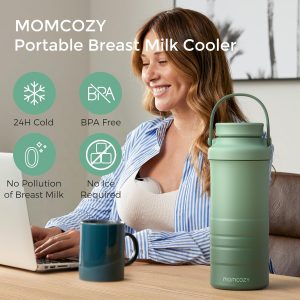 Momcozy Calentador de leche portátil para viajes y Momcozy - Enfriador portátil de leche materna de 22 onzas para exteriores