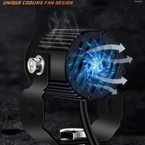 Zmoon Luces antiniebla LED de conducción para motocicleta, 60 W, cápsulas LED blancas y ámbar, luces de proyector auxiliar de 1.3 pulgadas, compatible con Jeep, tractor, camión, ATV, UTV, SUV, barco, etc. (paquete de 2)