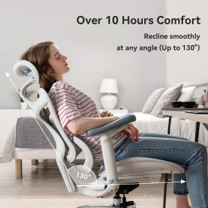 SIHOO Doro C300 Ergonomic Office Chair with Ultra Soft 3D Armrests, Dynamic Lumbar Support for Home Office Chair, Adjustable Backrest Desk Chair, Swivel Big and Tall Computer Chair (Grey)