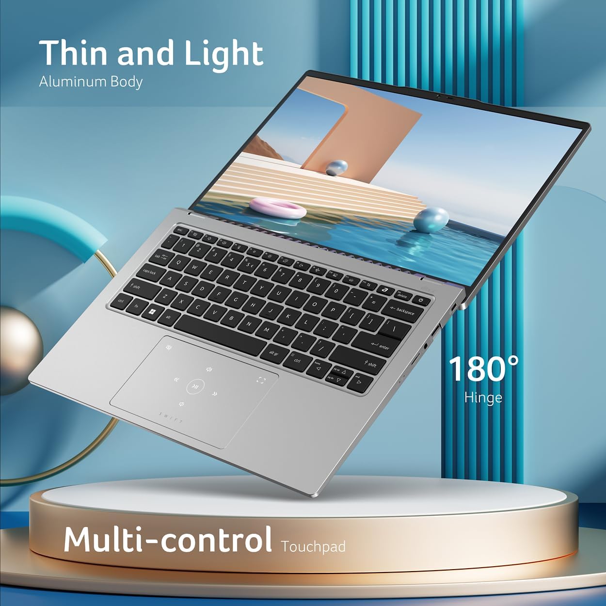 Acer Swift Go 14 Intel Evo Edition Laptop | Pantalla OLED WQXGA+ de 14 pulgadas de 2880 x 1800 | Desbloquea experiencias AI | Procesador Intel Core Ultra 5 125H | Intel ARC | 8GB LPDDR5 | SSD de 512 GB | WiFi 6E | SFG14-73-58EP