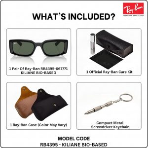 Ray-Ban RB4395 KILIANE BIO-BASED Square-Round Shaped Sunglasses for Men & Women with Official RAYBAN Eyewear Kit
