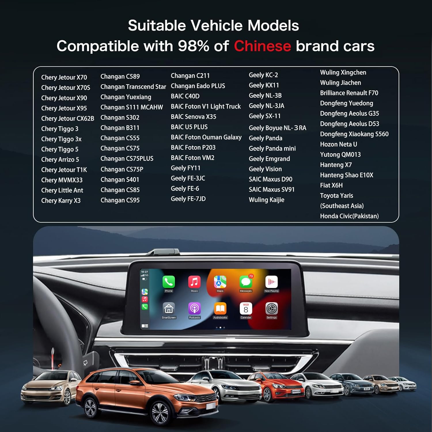 CarbitLink inalámbrico USB Dongle con CarPlay/Android Auto Plug and ...