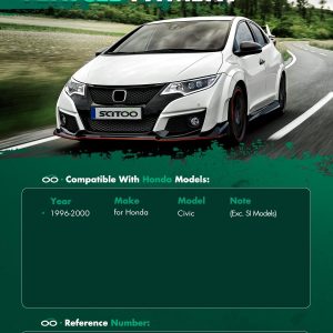 SCITOO Kit de suspensión para Honda Civic 1996-2000, con piezas de suspensión, brazo de control superior, rótula inferior, barra estabilizadora, enlace de extremo exterior interior