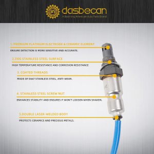 Dasbecan 234-5038 234-4490 O2 Oxygen Sensor 4PCS Compatible with Ford F150 F-150 3.7L Explorer Mustang Edge Fusion 3.5L Escape Flex Taurus MKZ MKX MKT MKS 2010-2016 Upstream & Downstream