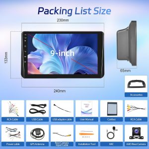 [8 Core Qualcomm 4+64G] for Mazda 3 Axela 2014-2019 Car Radio with Wireless Carplay and Android Auto - 9 Inch 1280 * 720 IPS Touchscreen Android Car Stereo - DSP/GPS/WiFi/SWC + AHD Backup Camera