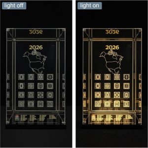 Vitrina acrílica para Lego 43020 FIFA World Cup Trophy Building Set, caja a prueba de polvo con iluminación LED y estructura de tornillo de metal (solo funda, modelo no incluido)