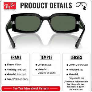 Ray-Ban RB4395 KILIANE BIO-BASED Square-Round Shaped Sunglasses for Men & Women with Official RAYBAN Eyewear Kit