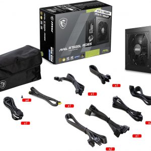 MSI MAG A750GL PCIE5, Fully Modular Compact Gaming 750W Power Supply, 80+ Gold, ATX 3.1 & PCIe 5.1 Ready, Native Dual-Color 12V-2x6 Cable, 10 Year Warranty