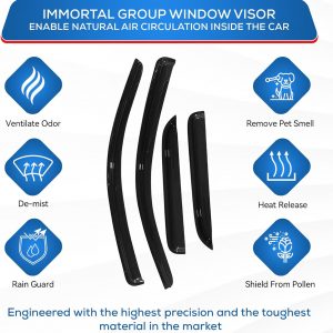 IG Window Visors Fit for 2003-2008 Toyota Matrix, Out-Channel Rain Guards Vent Wind Deflectors 4PC, Car Accessories for 2003-2008 Pontiac Vibe
