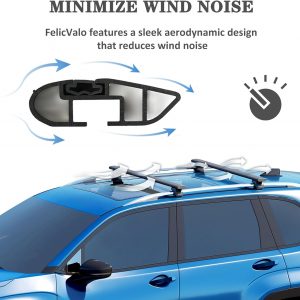 FelicValo 53” All-Metal 330lbs Roof Rack Cross Bars Universal Fit Raised Side Rails, Heavy Duty Aluminum Crossbars for Cargo Carrier Kayak