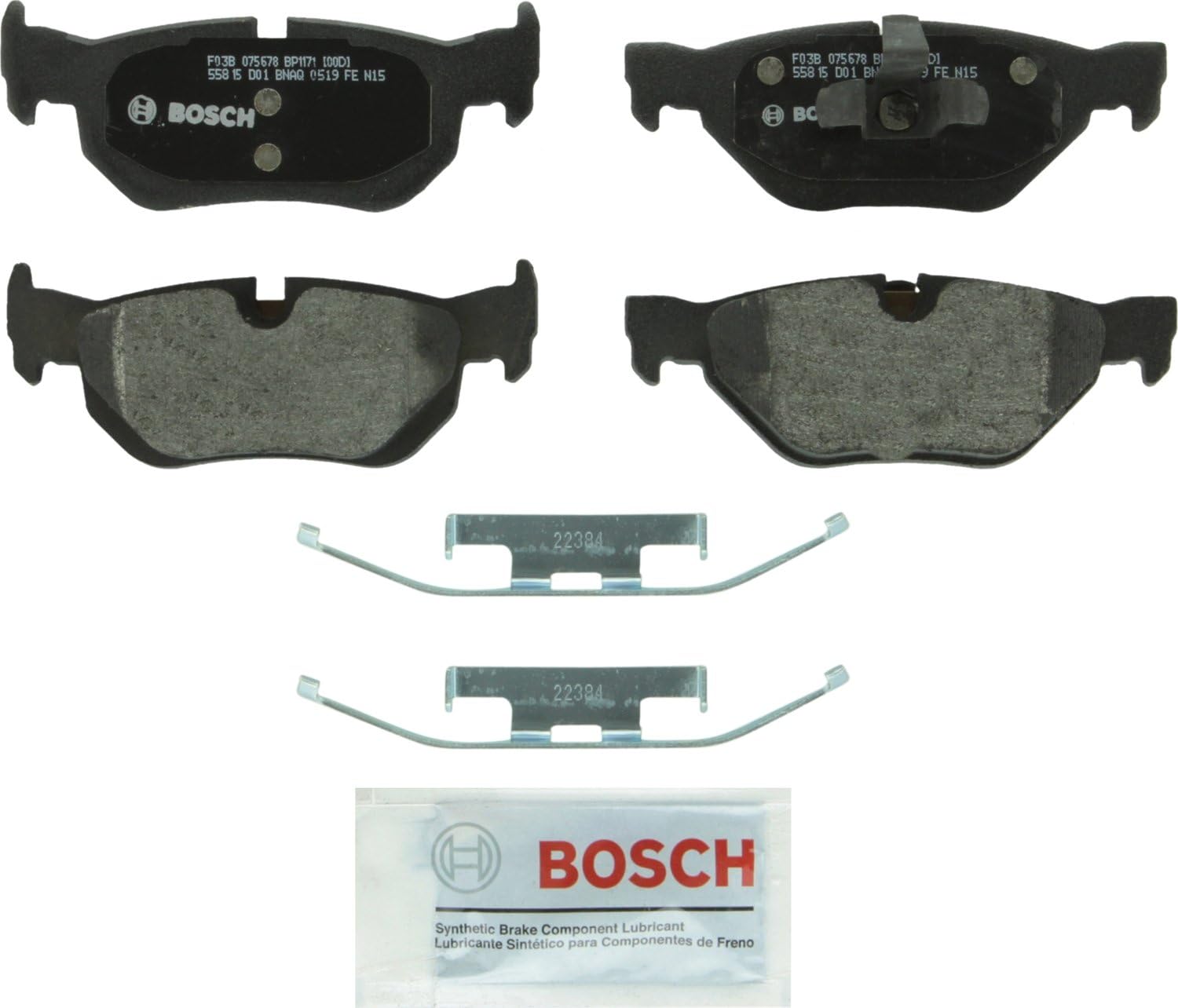 BOSCH BP1171 QuietCast Premium Semi-Metallic Disc Brake Pad Set - Compatible with Select BMW 323i, 325i, 325xi; REAR
