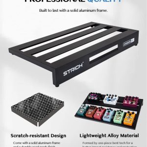 STRICH Guitar Pedal Board Aluminum Alloy 2.65lb Lightweight Effect Pedalboard 22'' x 12.5'' with Carry Bag, STANDARD 22 (Angled)