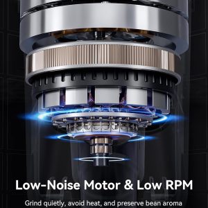 MOKKOM Professional 64mm Flat Burr Coffee Grinder with 100 Grind Settings, All-Metal Stainless Steel Body, Coffee Bean Grinder with Adjustable Electronic Timer, Anti-Static, LED Display