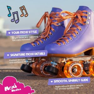 Moxi Beach Bunny Roller Skates for Women - Colorful, Precision-Fit Skate with High-Rebound Wheels, Moisture-Wicking Lining & Padding, Roller Skates