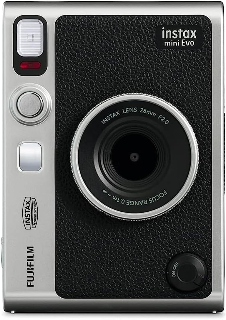 Instax mini EVO Cámara de Fotos e Impresora 2 en 1 con Pantalla LCD de 2.7 pulgadas, 10 Efectos de Lente y 10 Efectos de Película, Formato de Película Mini, Negro