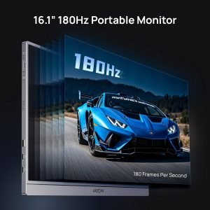 ARZOPA – Monitor portátil 16.1 pulgadas 2.5 K 180 Hz, 2560 x 1440 QHD, 107% sRGB, soporte integrado, HDR, ultradelgado, segunda pantalla para laptop, PC, PS5, Mac, Xbox - Z3FC