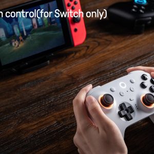 8Bitdo Ultimate 2 Bluetooth Controller with TMR Joysticks, Switchable Hall Effect/Tactile Triggers, Vibration, Motion Control, RGB Fire Ring and Back Buttons for Switch/Switch 2 & Windows PC - Black