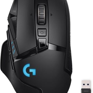 Ratón inalámbrico para juegos Logitech G502 Lightspeed con sensor Hero 25K, compatible con PowerPlay, pesos ajustables y Lightsync RGB - Negro