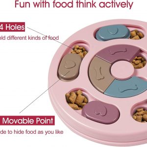 DR CATCH Dog Puzzles,Dogs Food Puzzle Feeder Toys for IQ Training & Mental Enrichment,Dog Treat Puzzle(Pink)