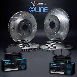 R1 Concepts Front and Rear Brakes and Rotors| Hardware Included| Front and Rear Ceramic Brake Pads and Rotors Kit| Fits 1997-2004 Porsche Boxster