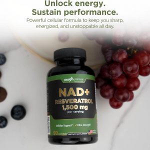 Gade Nutrition NAD Supplement with Resveratrol | Nicotinamide Plus in Capsules Made in USA | Antioxidant Healthy Aging Supplement (Pack of 2)