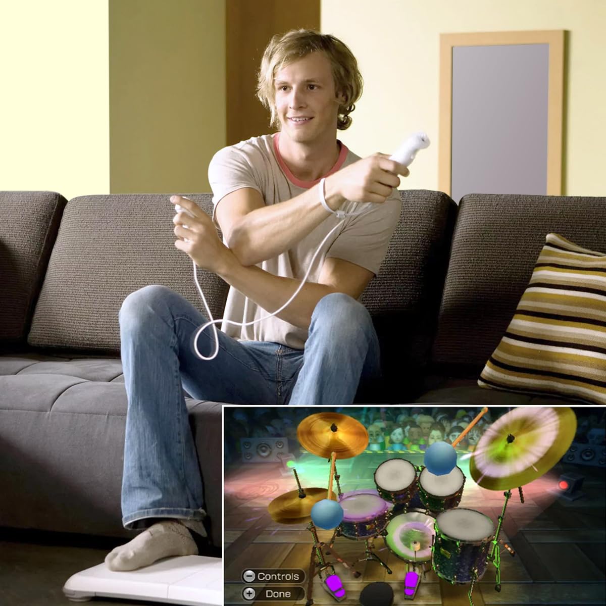 FASIGO Remote Controller with Nunchuck, Compatible with Nintendo Wii/Wii U, 2 Pack (White)