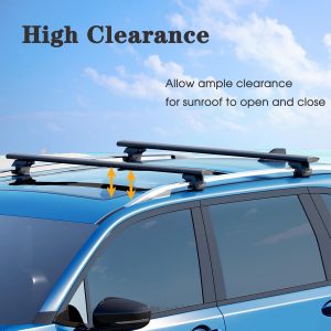 FelicValo 53” All-Metal 330lbs Roof Rack Cross Bars Universal Fit Raised Side Rails, Heavy Duty Aluminum Crossbars for Cargo Carrier Kayak