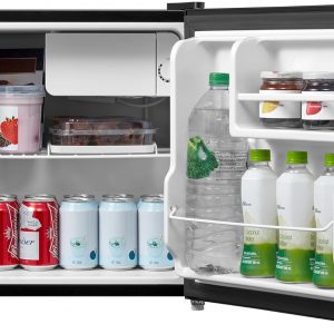 Midea WHS-65LB1 - Refrigerador compacto de una sola puerta reversible, 1.6 pies cúbicos (0.045 metros cúbicos), negro