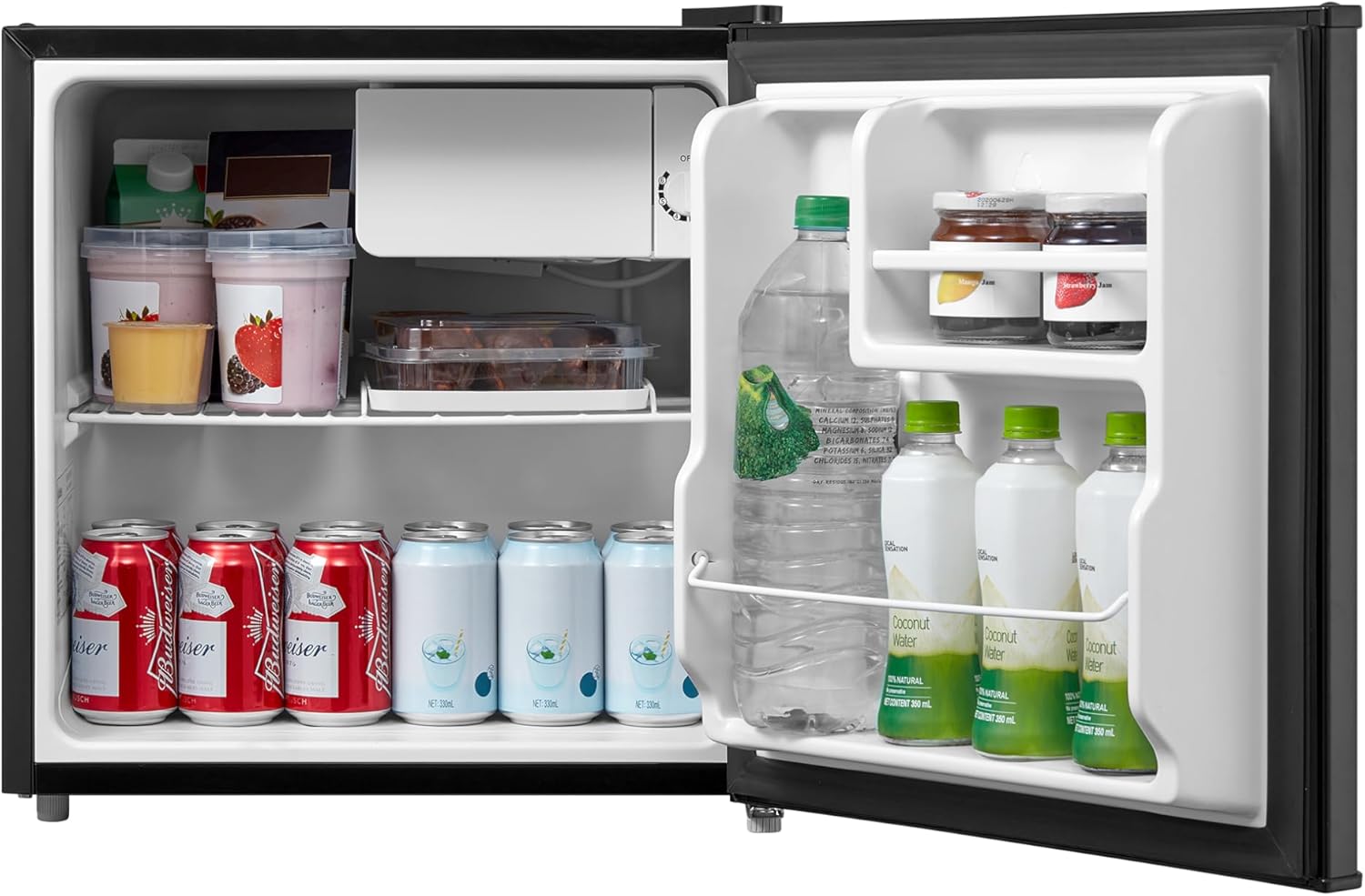 Midea WHS-65LB1 - Refrigerador compacto de una sola puerta reversible, 1.6 pies cúbicos (0.045 metros cúbicos), negro