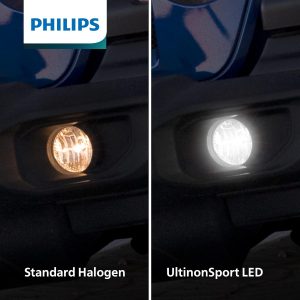 Philips UltinonSport H1 LED Bulb for Fog Light and Powersports Headlights, 2 Pack