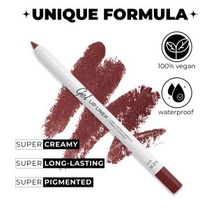 Lamel Lip Liner Pencil - Berry - 2-in-1 Waterproof Lip Liner - 8-Hour Wear, Creamy Texture, Sharpenable, High Pigment - Provides Smooth Finish or Full Coverage - N.404
