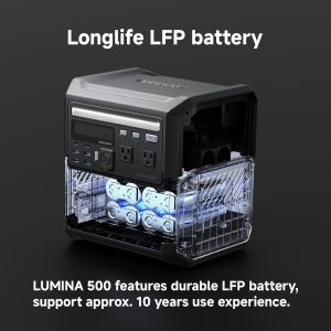 Segway Lumina 500 Portable Power Station with LiFePO4 Battery, 512Wh 9-Port PowerHouse, 600W AC Output Solar Outdoor Generator (Solar Panel Optional),100W USB-C PD Output