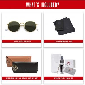 Ray-Ban Jack RB3565 Rounded Hexagonal Sunglasses for Men for Women +BUNDLE with ACCESSORY EYEWEAR KIT