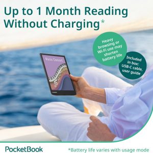 PocketBook InkPad Color 3 E Ink E-Reader 32GB - Enhanced 7.8'' Color E-Paper Display-Eye-Friendly Audio-Book & E-Book Reader-Text-to-Speech-SMARTlight, Bluetooth, Built-in Speaker-Waterproof