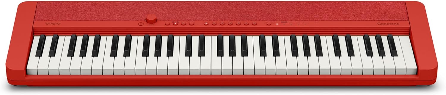 Casio Casiotone CT-S1 – 61-Key Touch-Sensitive Retro Keyboard | Sleek, Portable Design for Beginners to Pros | Stereo Grand Piano + 60 AiX Tones | USB-MIDI Connectivity | Red